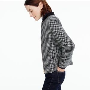 J.Crew Houndstooth Bomber Jacket, size XS